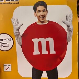 M&M'S Red Character Party Costume with White Gloves